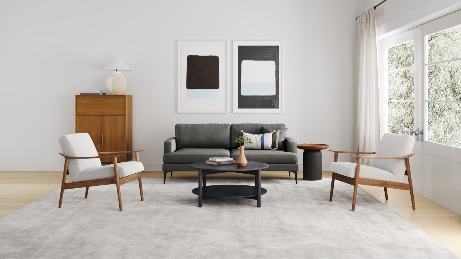 Andes leather sofa from West Elm