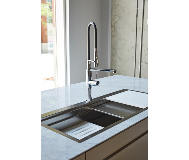 kitchen sink with faucet