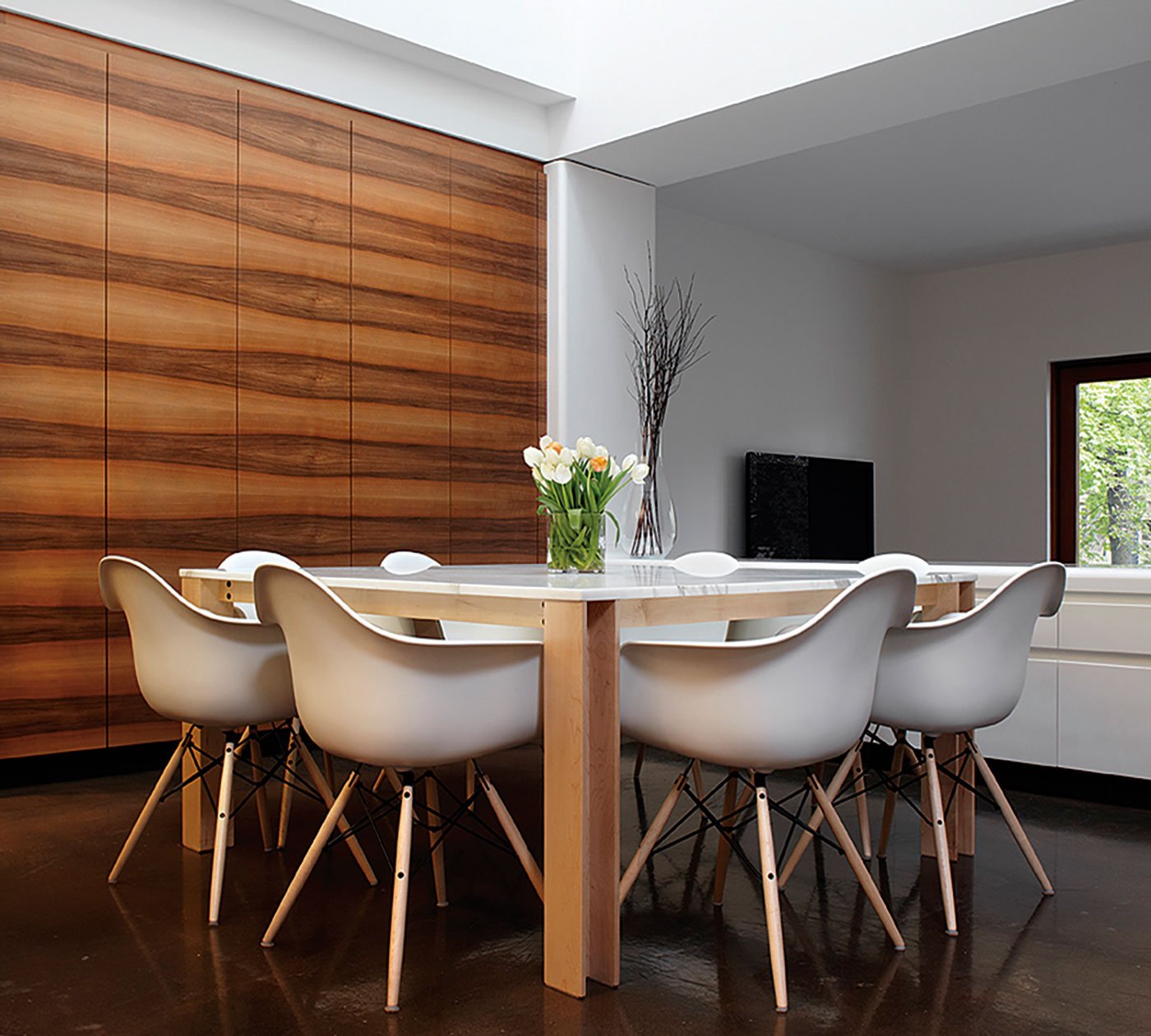 Hewitt Avenue House- Altius Architecture - custom wall unit and table are by Edwards and Wilson
