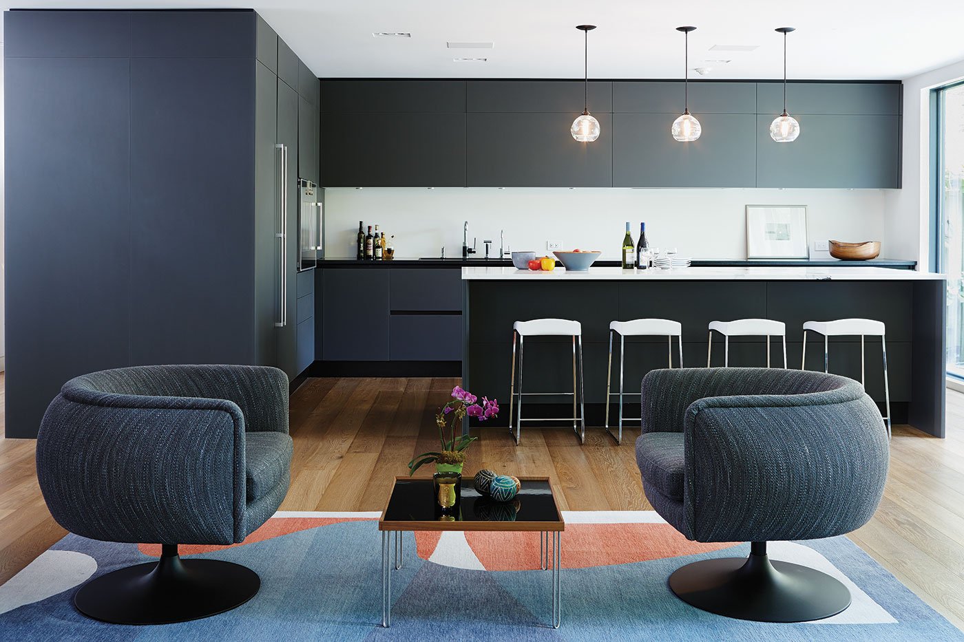 A Steel-blue Scavolini kitchen cabinetry | Kitchen design Ideas