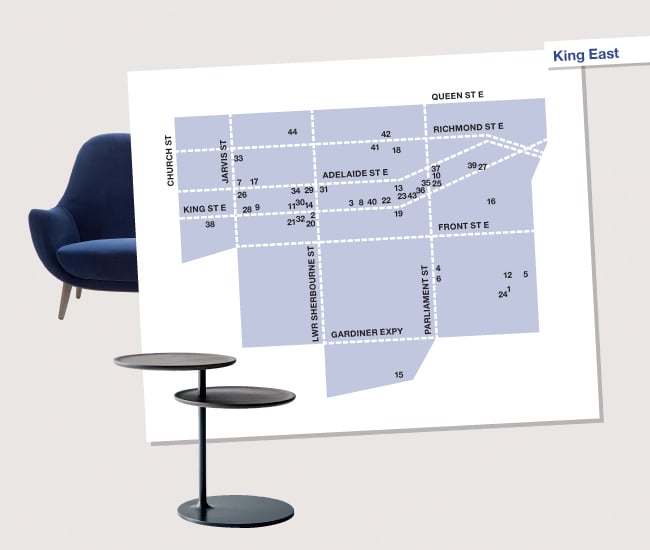 King east stores map
