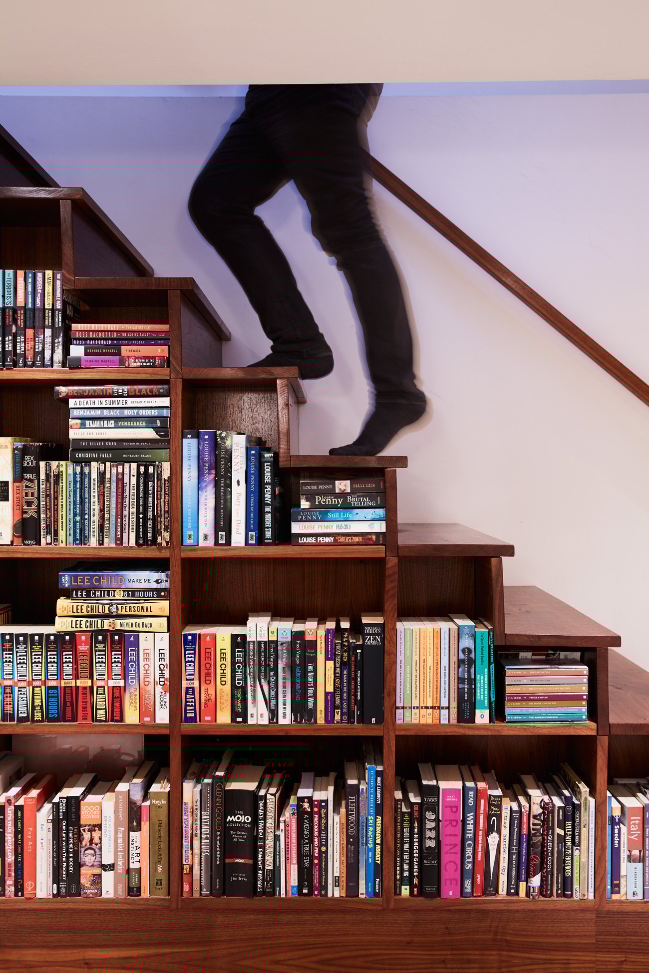 Home Library Ideas Design Designlines Magazine Home Library Ideas, custom walnut staircase with built-in shelves