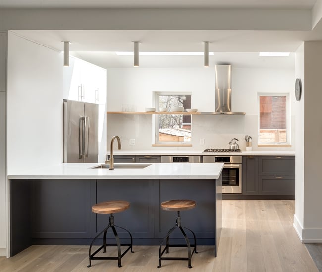 black and white kitchen
