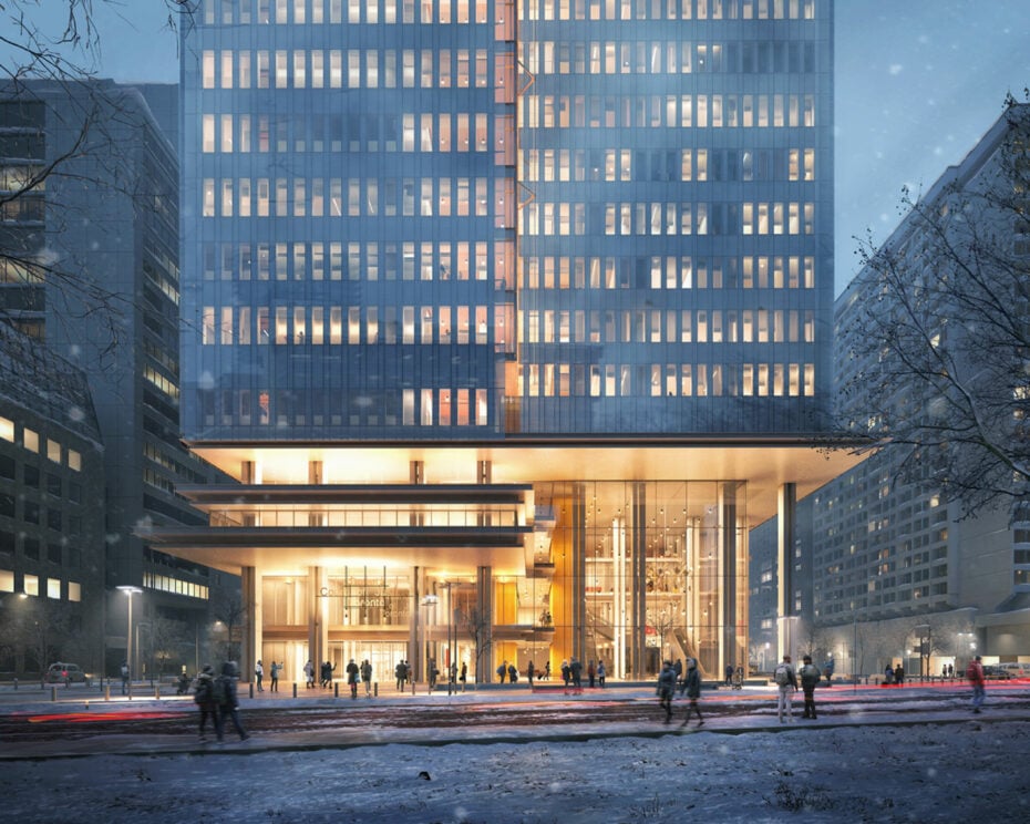 Renderings of the Toronto Courthouse designed by Renzo Piano