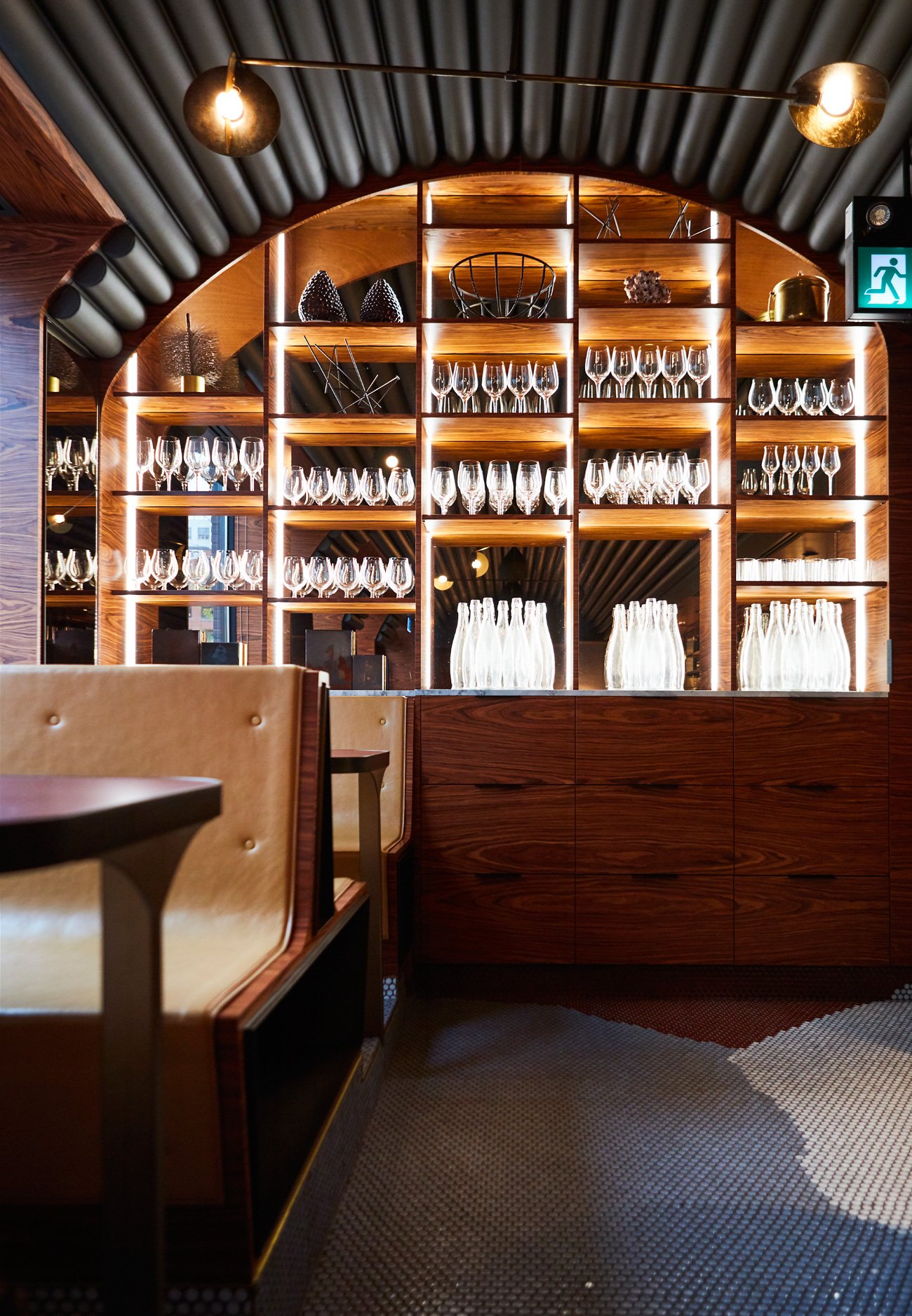 Interior detail of Aloette restaurant in Toronto, design by Commute Design