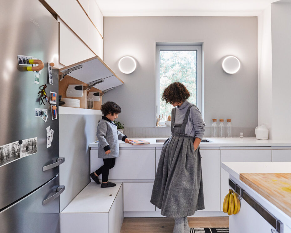 Gelareh Saadatpajouh Junction reno plywood white kitchen