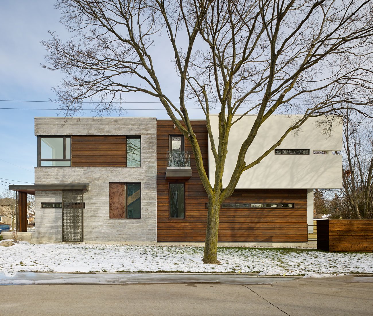 Modern house with some wood siding