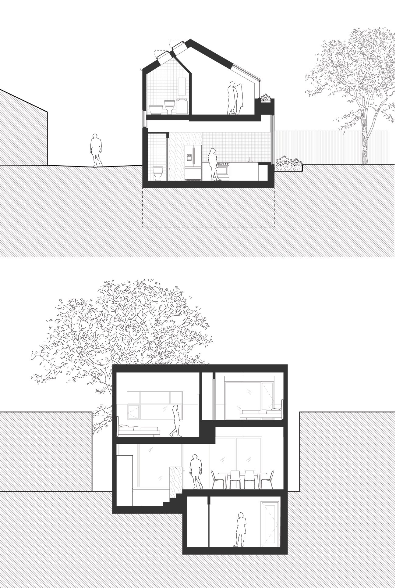 Toronto Harbord Village Laneway House Design Floor Plan - LGA Architects 