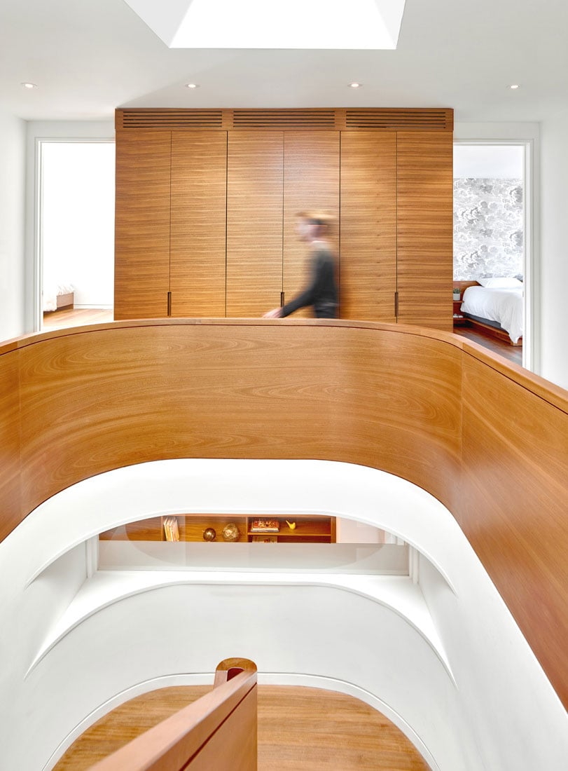 Stairway made of sapele (by Berman Stairs) - Garden Circle House - Dubbeldam Architecture + Design
