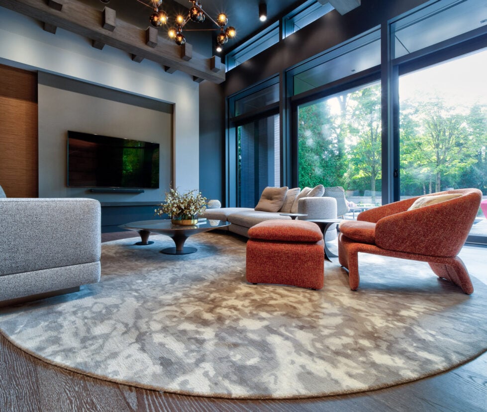 Seating chairs with area rug from Creative Matters