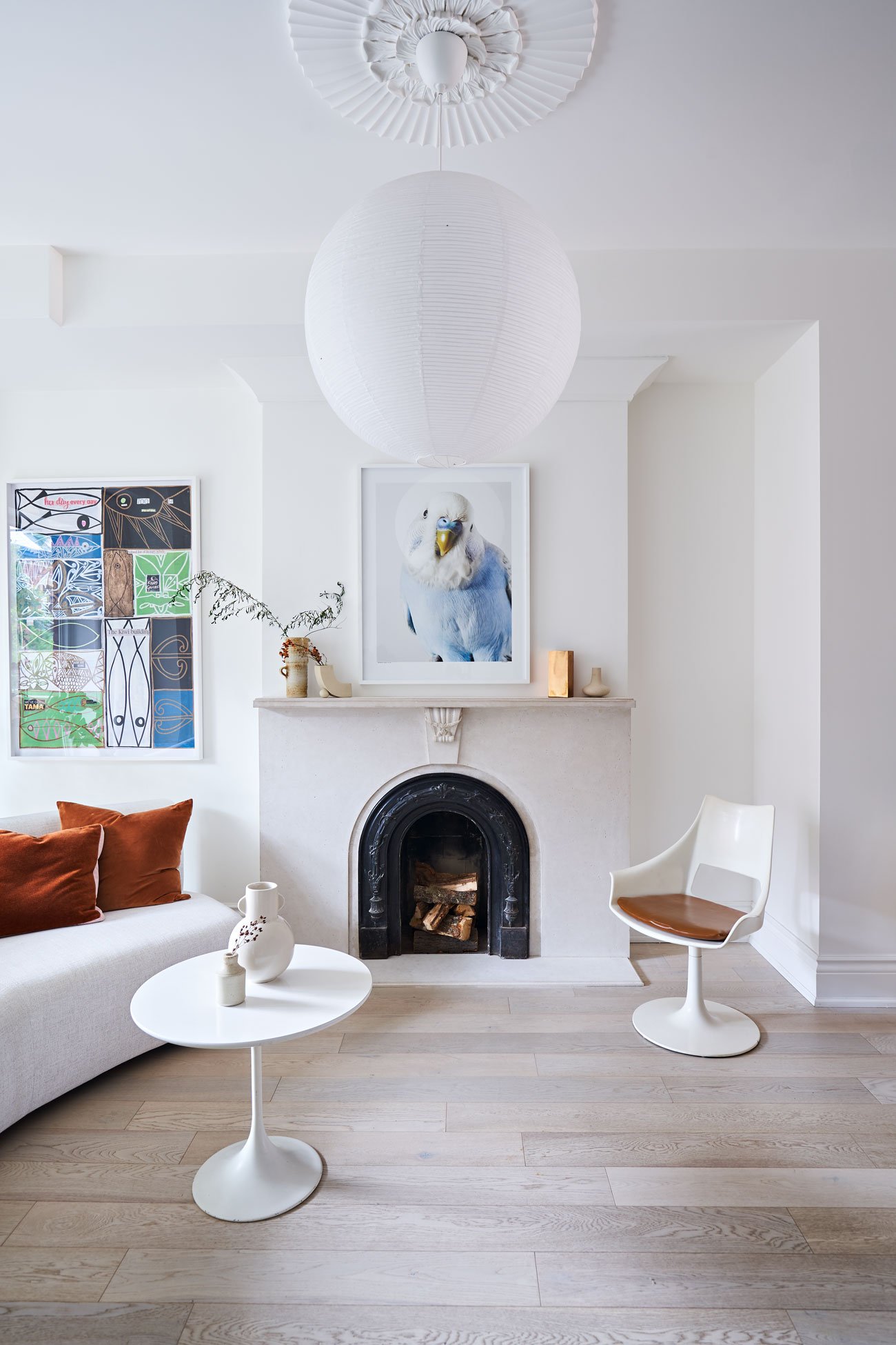 Anna Church Art Riverside Home Designlines Magazine Anna Church art - custom-fabricated fireplace and ceiling rose installed