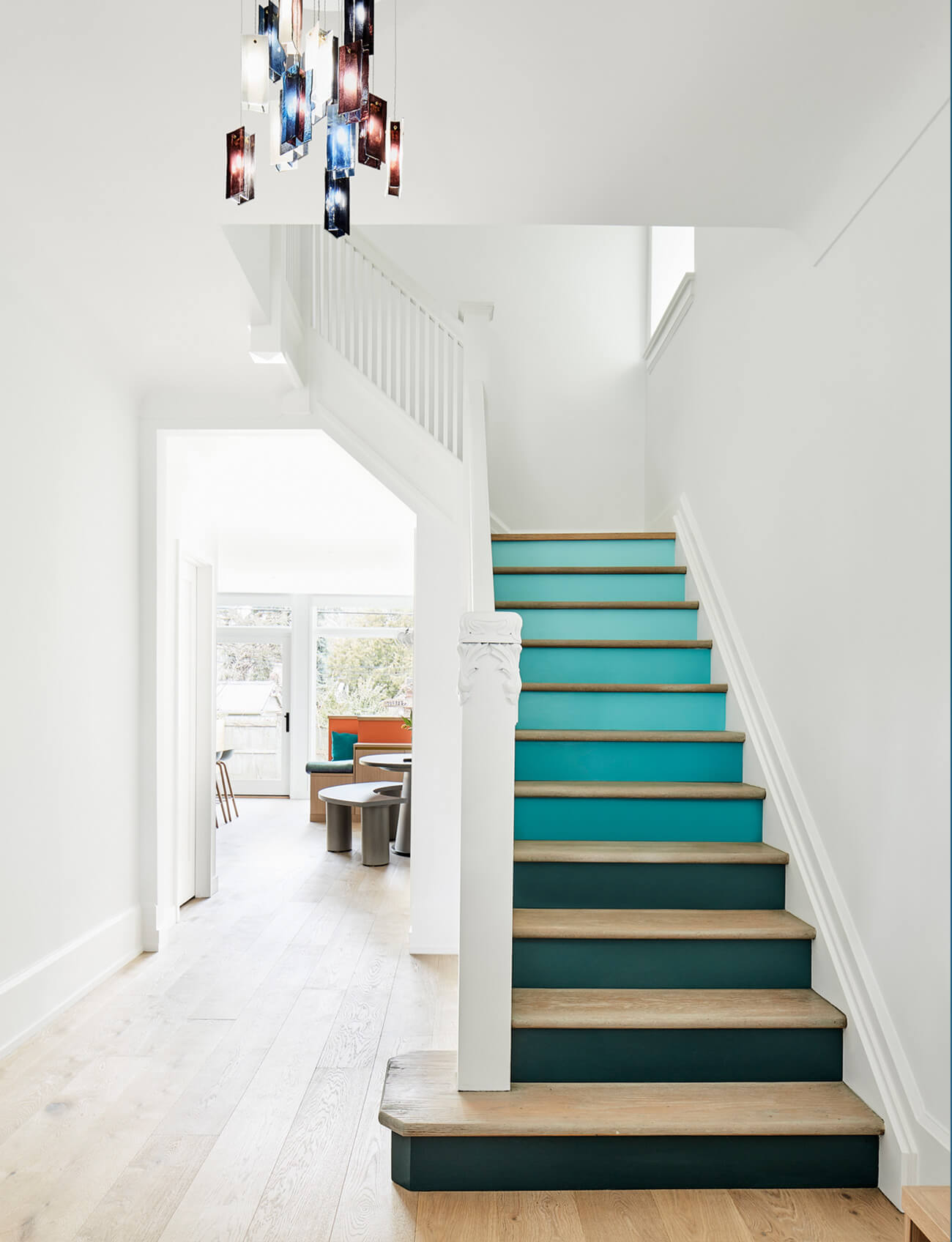 stairway and banister detailing Julie Reinhart interior designer