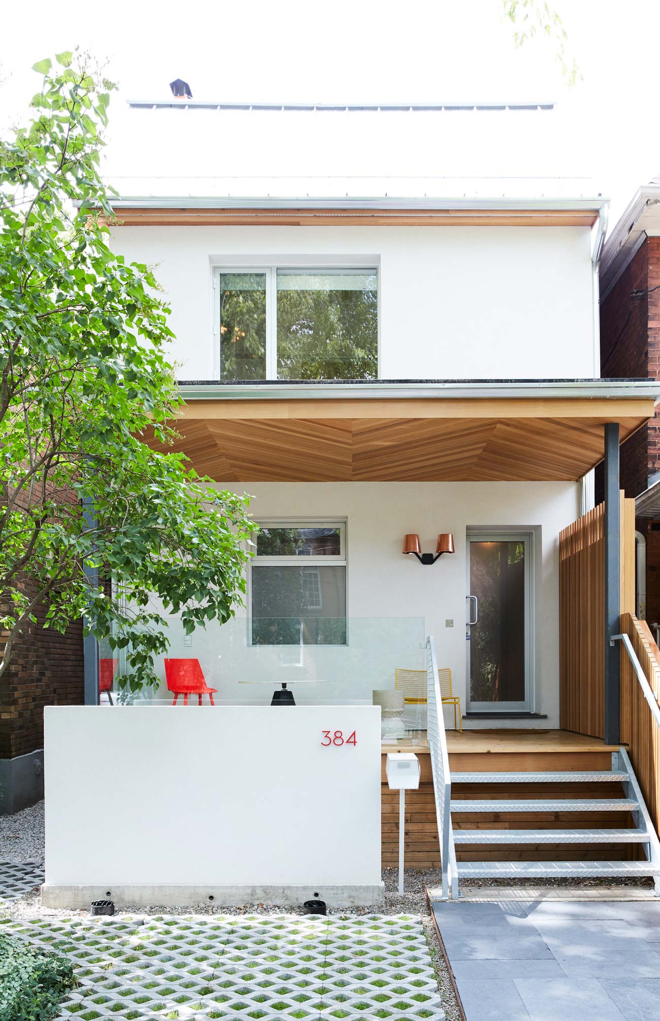 Artist Thrush Holmes' renovated home with a modern Front porch