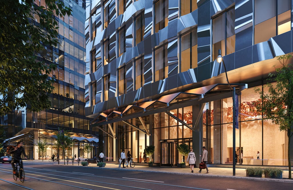 Rendering details of Frank Gehry’s Forma Condos in Toronto