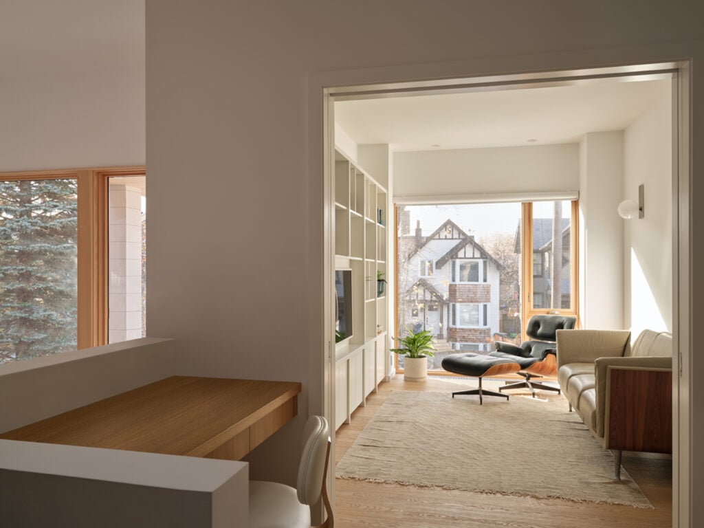 Office Nook and Family Room with Storage