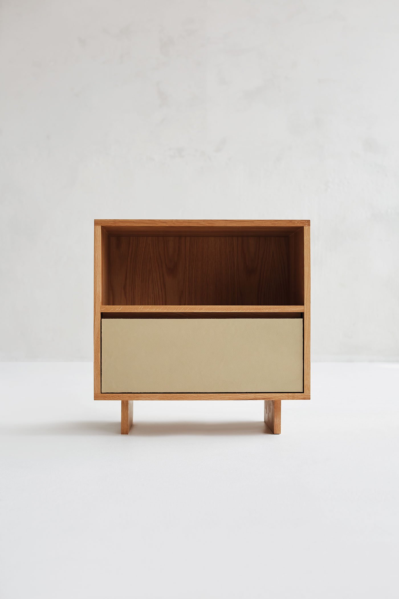 The minimal Nightstand exudes a mid-century vibe