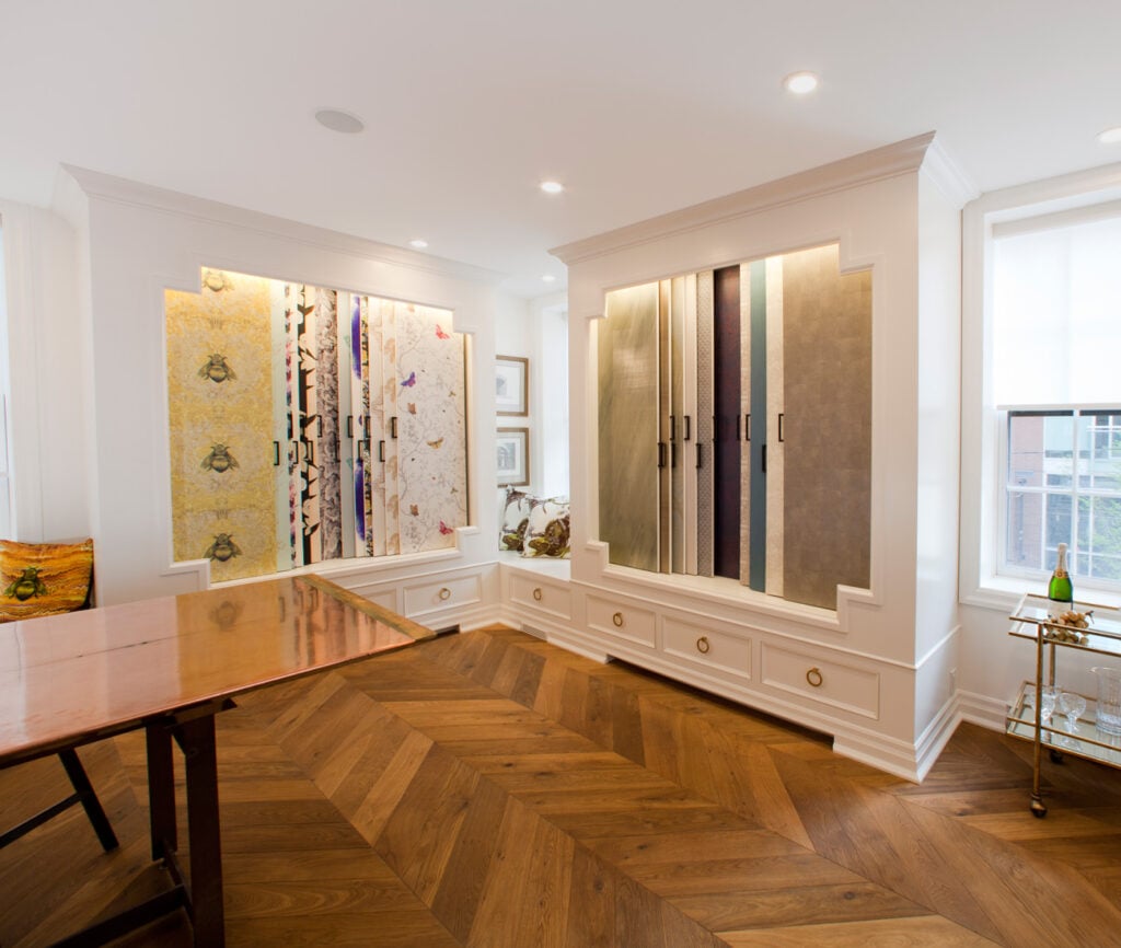 New Wall wall covering swatches inside toronto showroom - Paint and Wallcoverings store Toronto