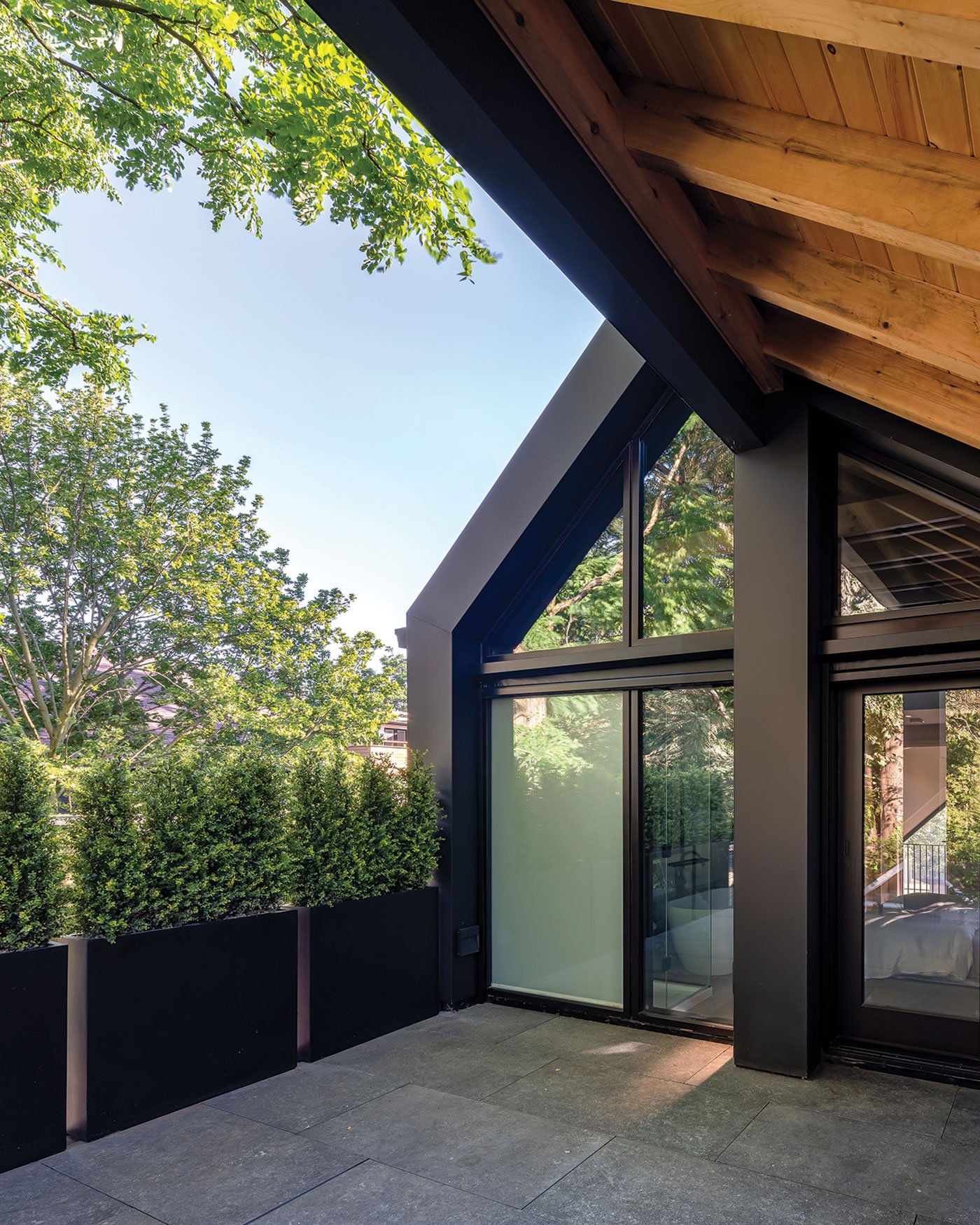 Mahogany doors, windows and casings by Radiant City.