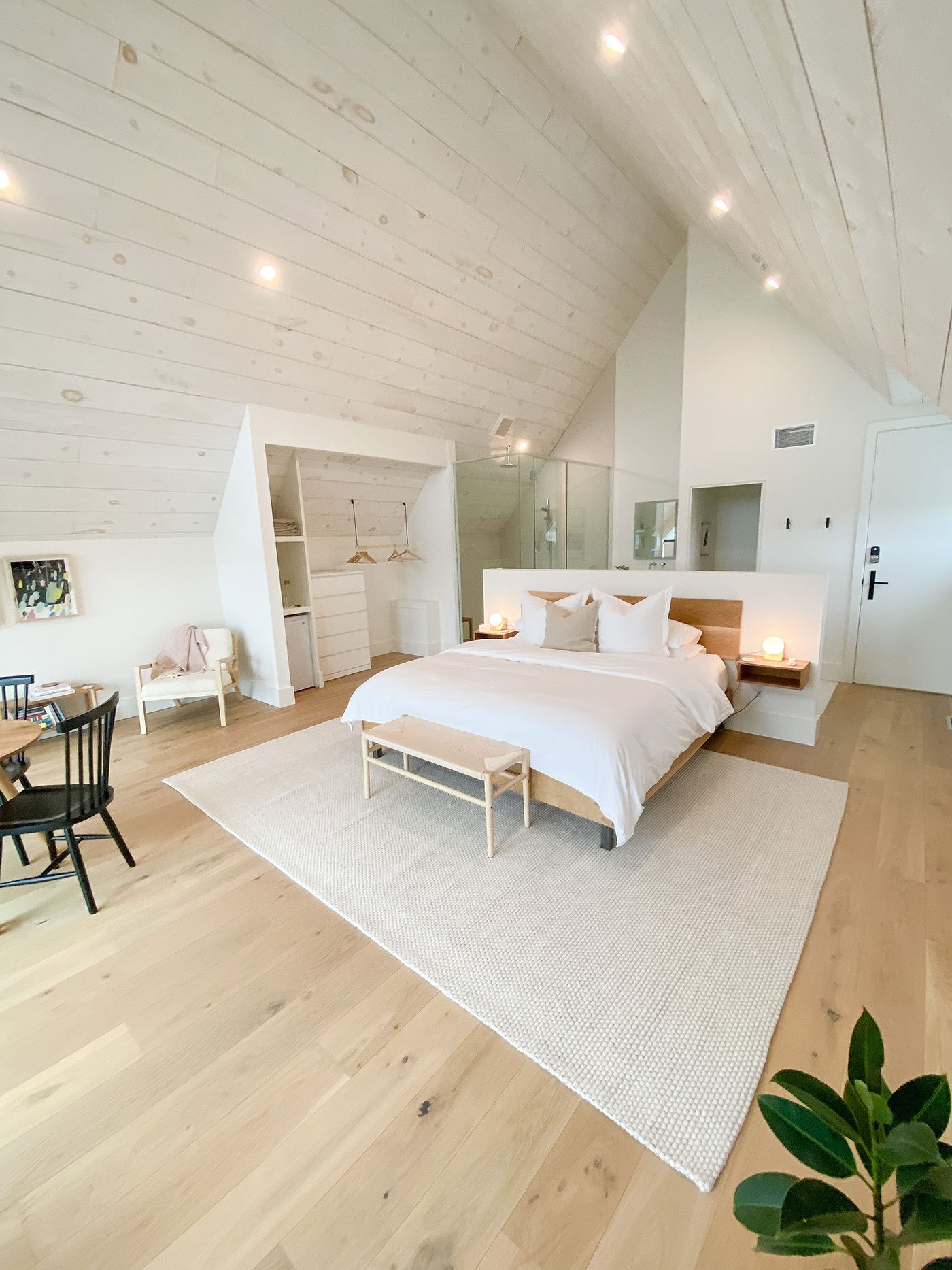 Bedroom interior at Everly Inn in Prince Edward County