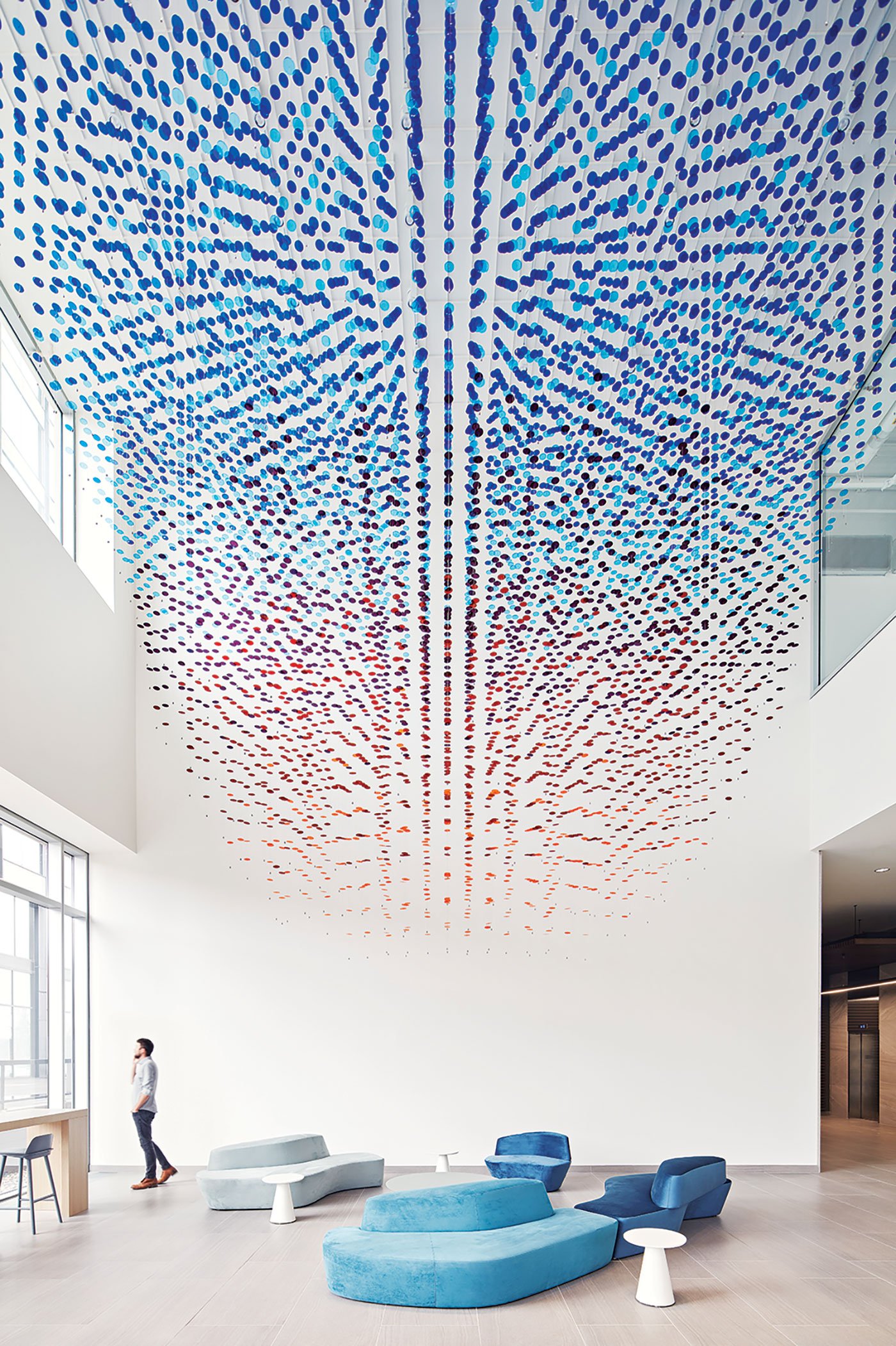 shape-shifting art installation Binary Spectrum for Perimeter Development Corporation