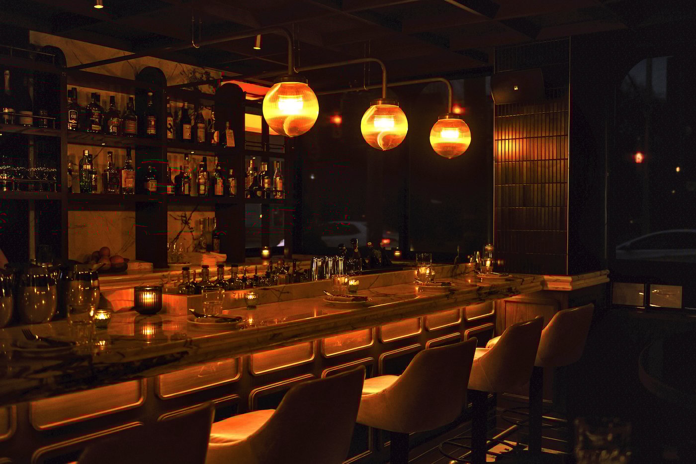 Parquet Restaurant bar seating in Harbord Village