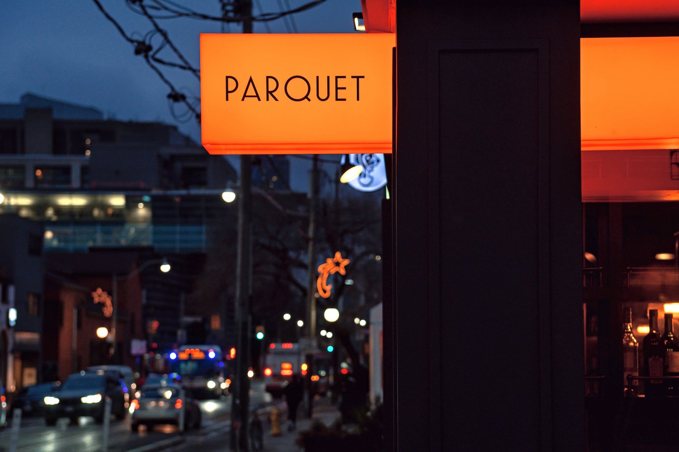 Parquet Restaurant sign in Toronto