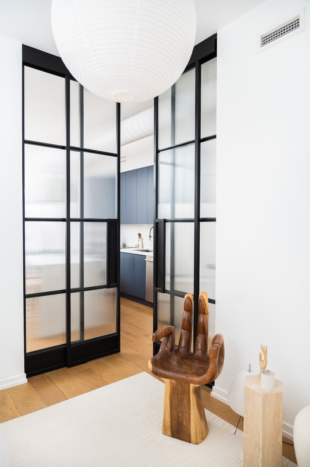 fluted glass doors