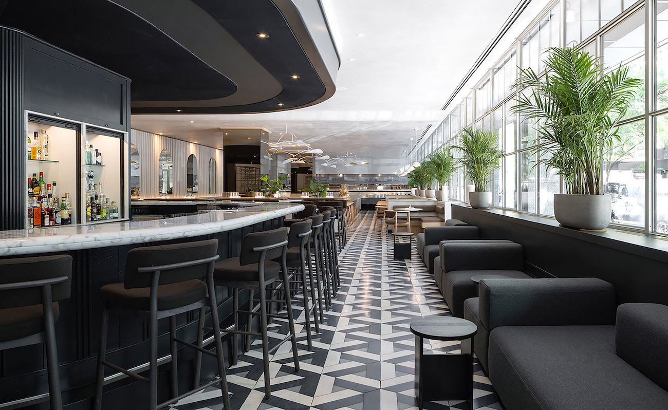 Bar seating area at Alobar Downtown